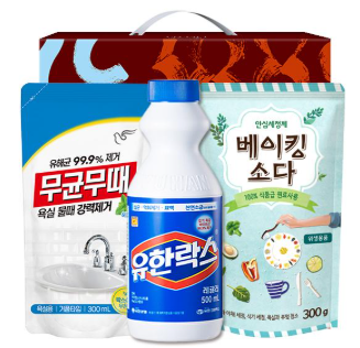 무균무때 유한락스 베이킹소다300리필 3종